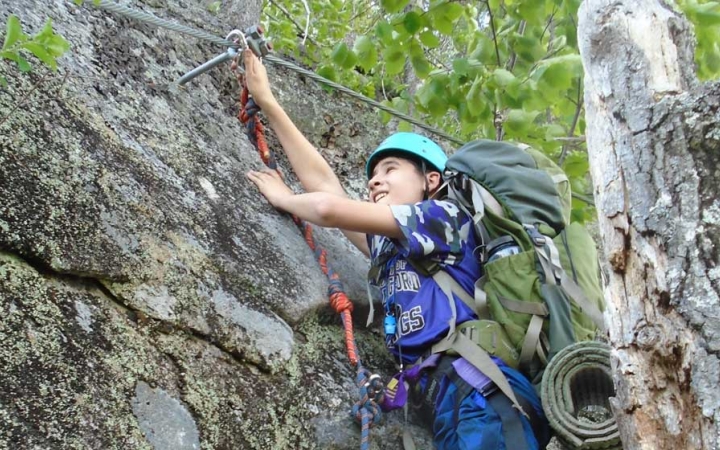 teens learn climbing skills in maine